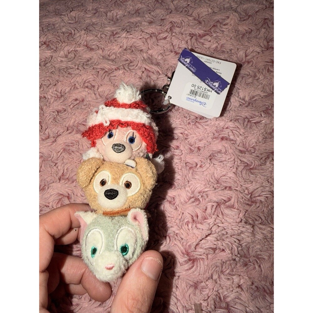 Hong Kong Disney HKDL Duffy Shelliemay Tsum Tsum Gelatoni Stack Keychain Clip